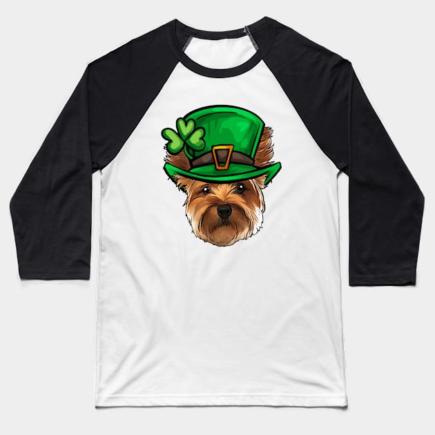 St Patricks Day Yorkie Baseball T-Shirt by whyitsme